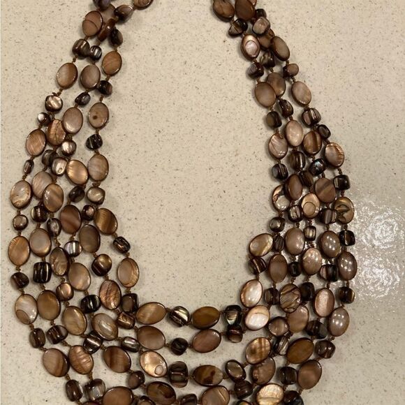 Natural Stone Multi Strand Necklace - Picture 3 of 11